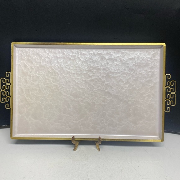 Moire Glaze Kyes Other - Luxurious Gold and Cream Serveware Tray